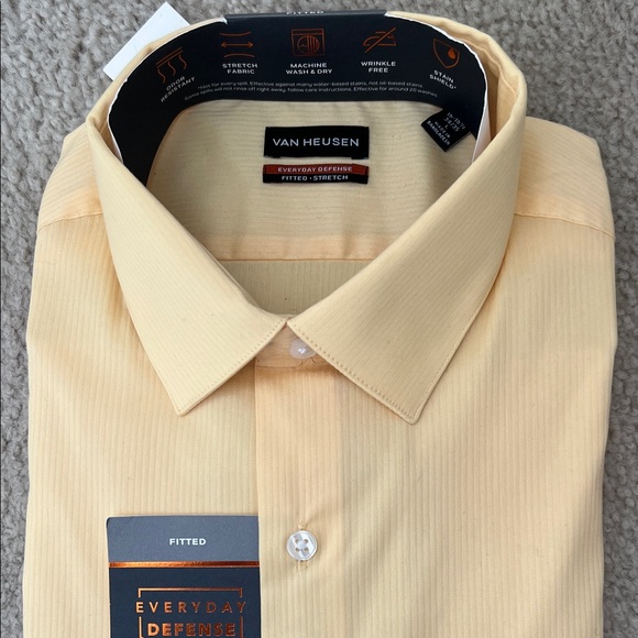 Van Heusen Other - Van Heusen SZ 16-16.5 Fitted Button Up Shirt in Color Sunshine NWT